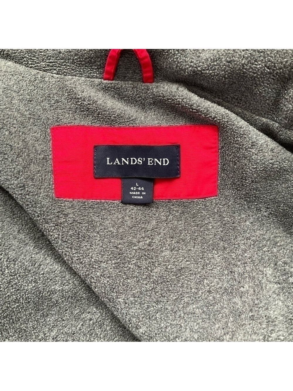 Lands’ End Red Full Zip Jacket Men’s Size L (42-44) - Picture 9 of 10